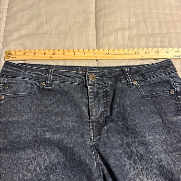 Liverpool Jeans Company Michelle CAPRI Womens Size 10/20 Leopard Print Blue - Picture 10 of 12